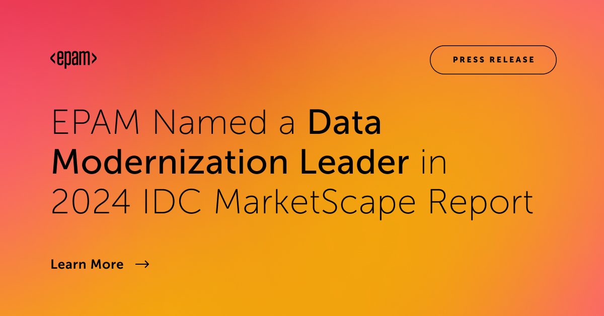 EPAM Named a Leader in IDC MarketScape Report for Data Modernization | EPAM